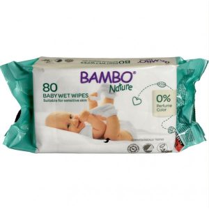 Fuktiga våtservetter Bambo Nature med hårt lock