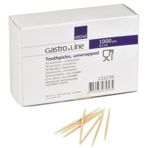 Tandpetare 6,5 cm natur runda