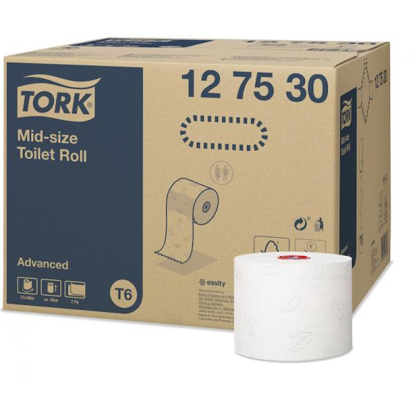 Toalettrulle Tork Advanced Mid-size T6 vit 2 lager
