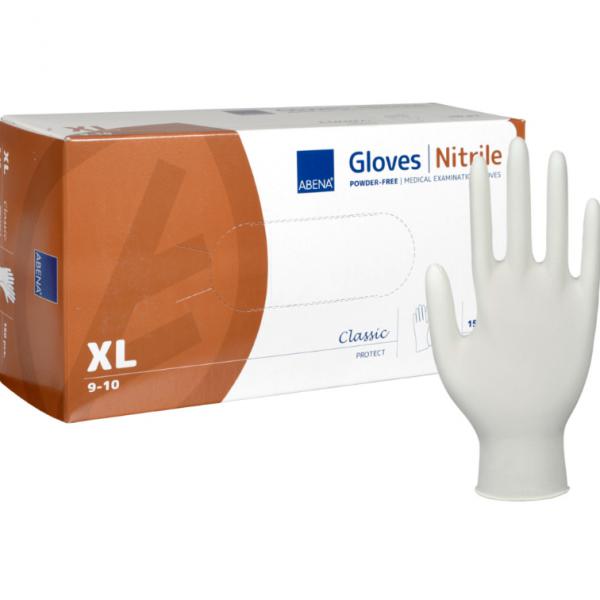 Nitrilhandske XL vit puderfri