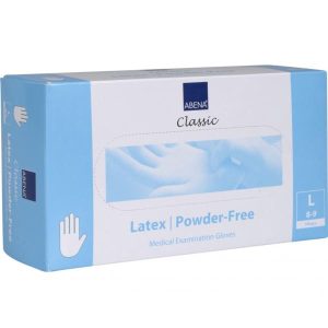 Latexhandskar L neutral lätt pudrade