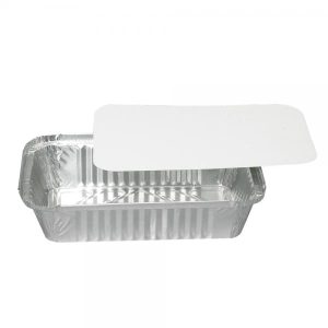Lock till aluminiumsform vit papper/aluminium - 22x13.3cm