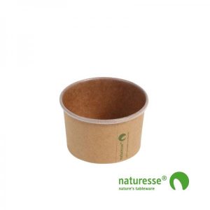 Glass 120 ml kraftpapper PLA biologiskt nedbrytbar Brun