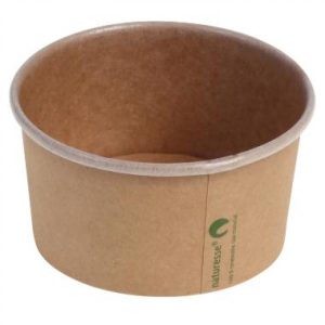 Isglassbägare 240ml kraft biologiskt nedbrytbar Brun