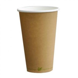 Kaffemugg Catersource Biologisk nedbrytbar Brun med Grön botten text - 40 cl