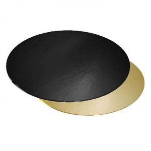 Tårtunderlägg Ø240mm svart/guld