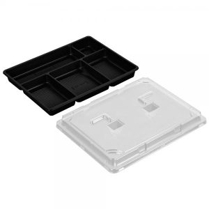 Bento bricka 5-rum Svart transparent