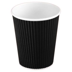 Kaffemugg Ripple vägg 8oz svart