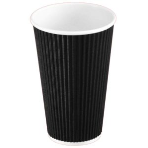 Kaffemugg Ripple wall 16oz svart