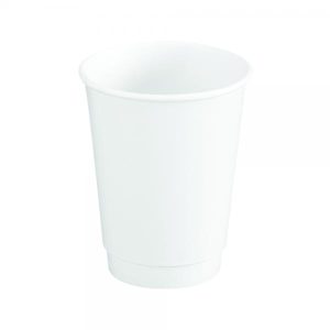 Kaffekopp dubbelvägg vit 12oz
