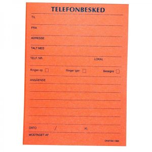 Telefonmeddelande grafiskt orange - 10.5x14.8cm