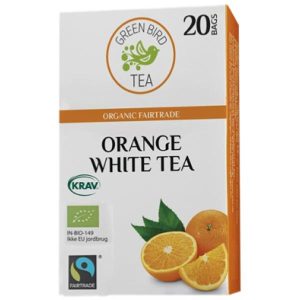 Green Bird Apelsin Vit Te Ekologisk Fairtrade Krav - 8x20 Påsar