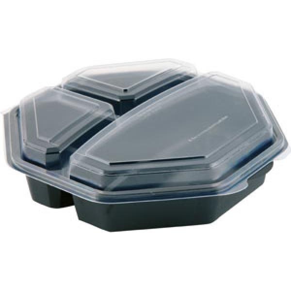 Salladsform Octaview® Svart 3-fack 230 x 230 x 60 mm
