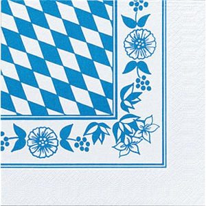 Servetter 3-lager 33cm Bayernrutmönster