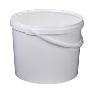 Hink vit 10L med plasthandtag - Ø289x225mm
