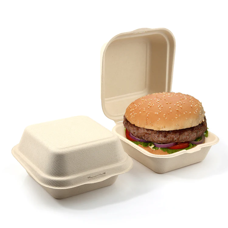 Hamburgerbox Bagasse 157X157X50mm - 600 ml