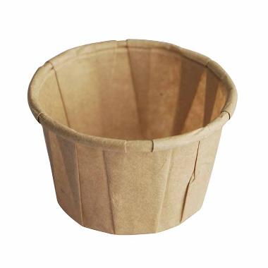 Dressingbägare papper 60ml veckad brun