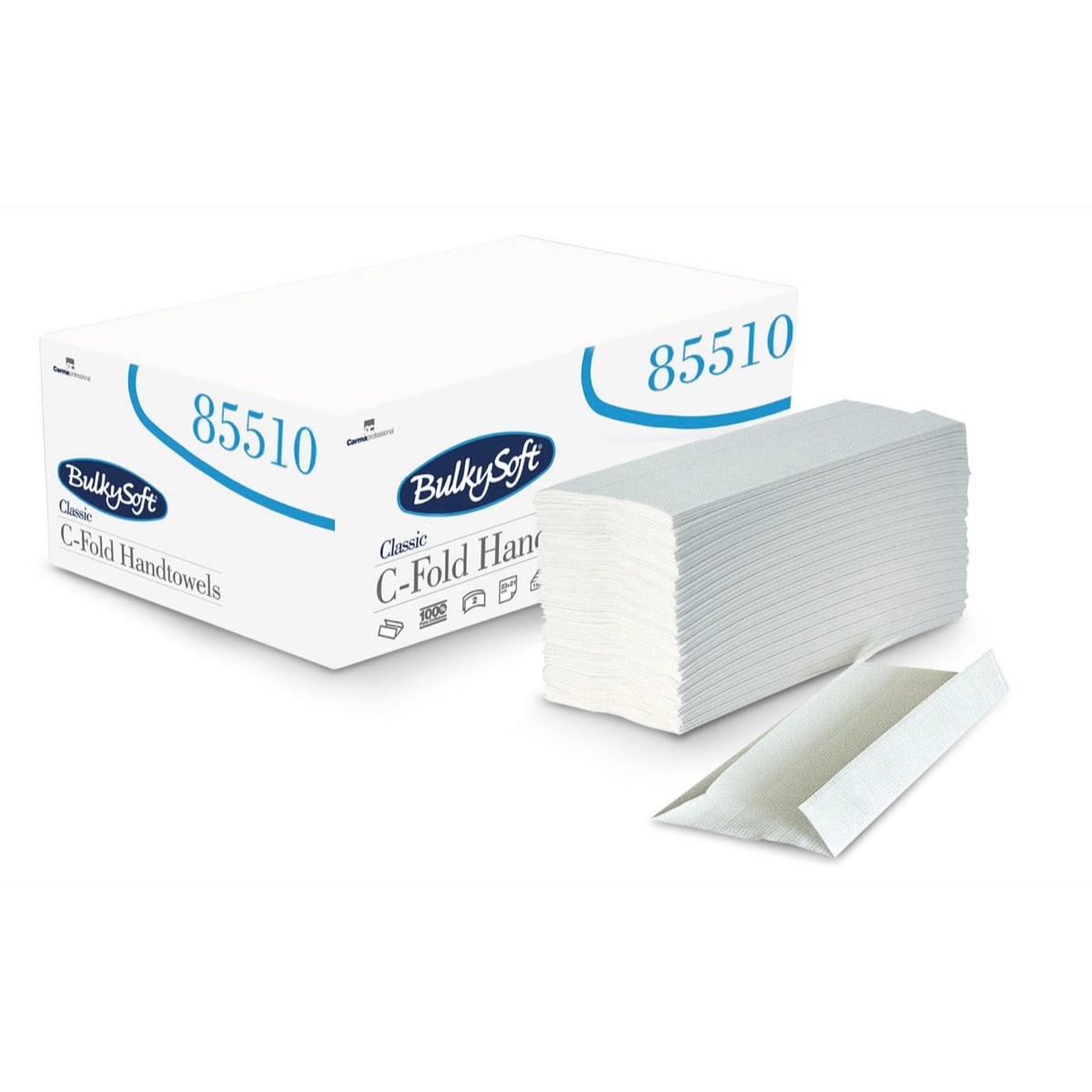 Handduksark BulkySoft 2-lag C-fold 31 x 23 cm – Vit