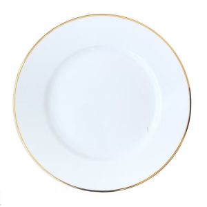 Blocho Kaszub Tallrik flat rund vit med guldrand 26,5cm