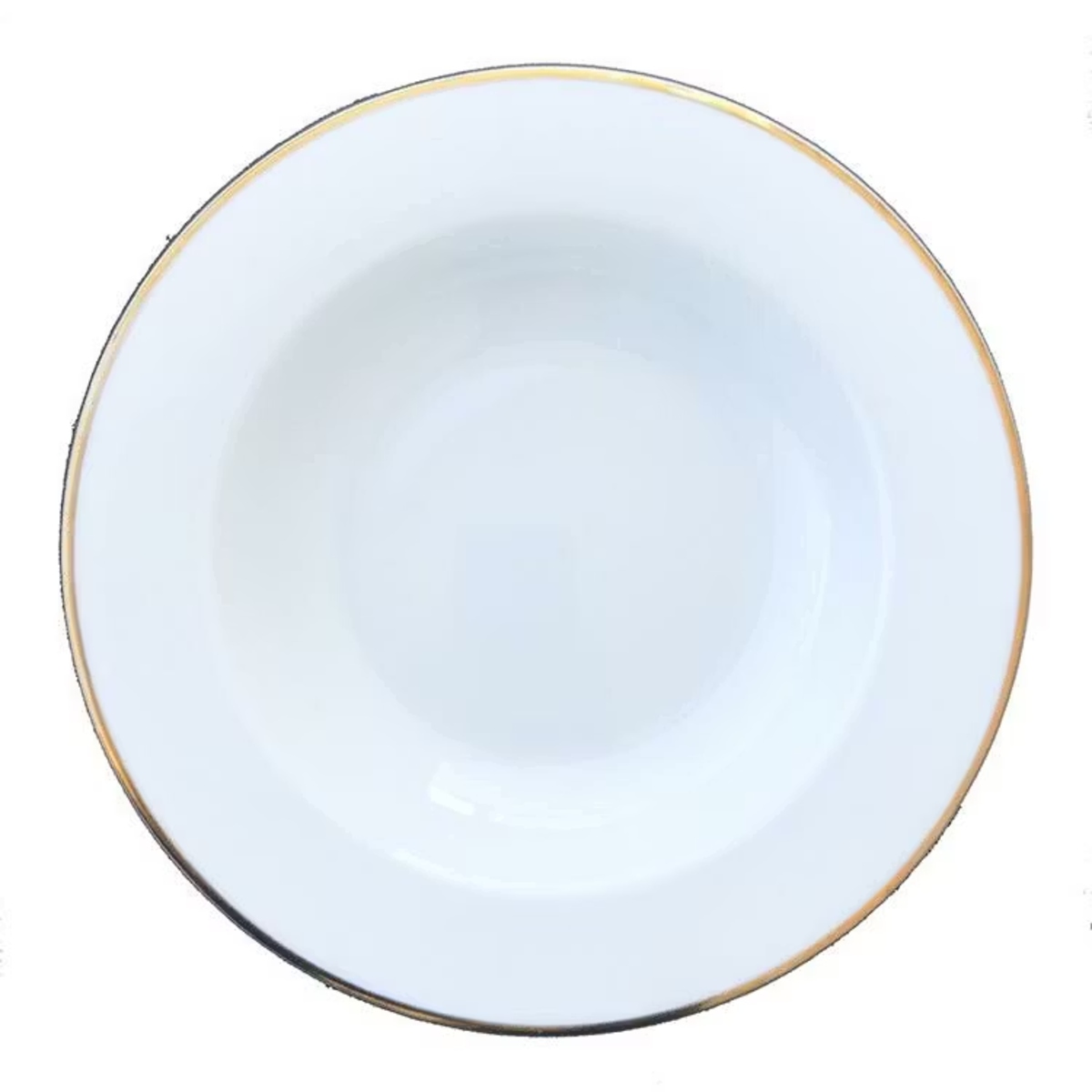 Blocho Kaszub Tallrik djup rund vit med guldrand 29cm