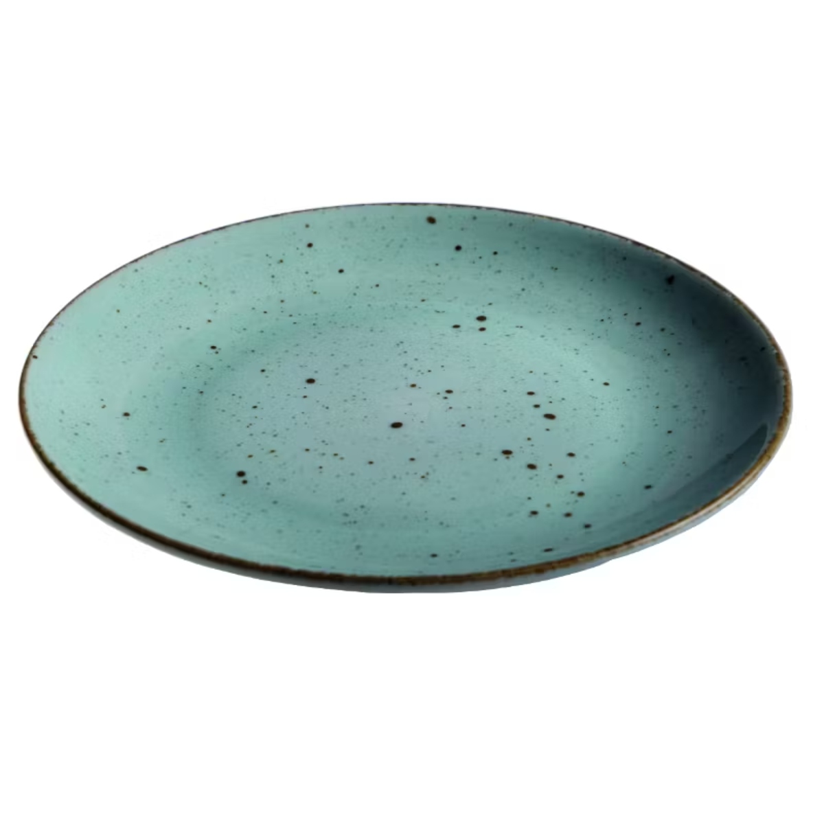 Blocho Hotel Tallrik flat rund handmålad turkos 19cm