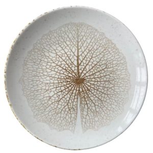 Blocho Hotel Tallrik flat rund 23 cm med dekor av löv 2