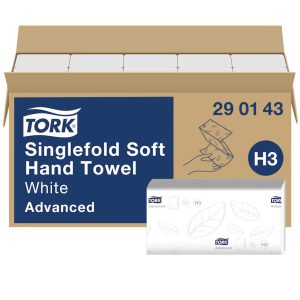 Tork Mjuk Singlefold Pappershandduk vit H3