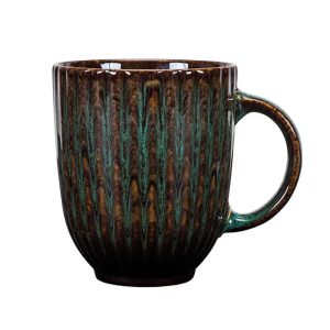 Blocho Daisy Stoneware Mugg 35cl med grönsvart dekor samt relieff