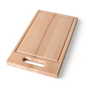 Bräda i bok med handtag och spår, oljad – 380X210X21mm