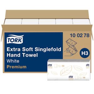 Håndklædeark Tork Premium Extra Soft H3 Z-fold hvid 230x226mm 2 lag 15x200 ark/krt