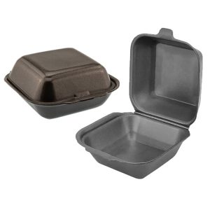 Hamburgerbox svart termo - 135 x 135 mm